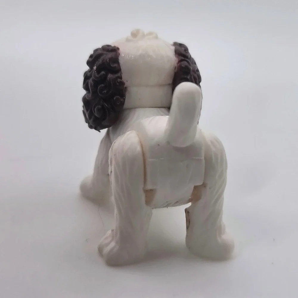 Vintage Dolly Pocket Magnetic White Spaniel Dog Figure Poseable Mini Pet
